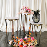 Décoration de mariage FURUN Socle de gâteau en acier inoxydable Colonne cylindrique Socle de présentation Table Décoration d'événement de mariage