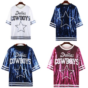 12 colori Dallas cowboy blu vestito di paillettes calcio maglia cowboy vestito paillettes per le donne - Product Image 1