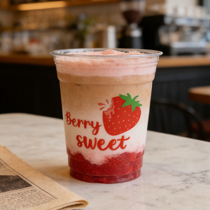 Gobelet en plastique PET de 12 oz de qualité supérieure, imprimé avec un logo personnalisé, jetable, pour emporter, pour milkshakes, boissons froides, boissons à bulles - Product Image 1
