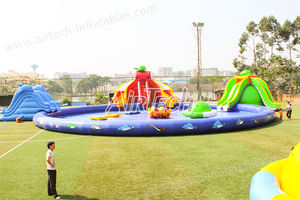 Grand poulpe océan monstre thème grand parc d'attractions gonflable centre d'amusement château gonflable avec fosse à balles et toboggan géant - Product Image 3