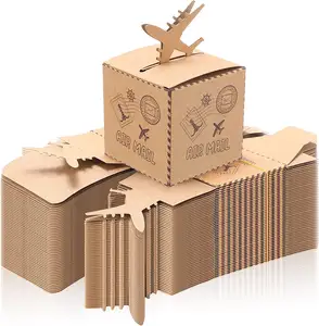 4.3x2.4英寸旅行牛皮纸糖果盒复古迷你行李箱赞盒乡村方形迷你行李箱糖果礼品盒