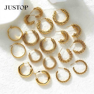 Trending hoop OEM/OEM Waterproof Stainless Steel Gold Plating hypoallergenic Fashion Jewelry supplier - Product Image 2