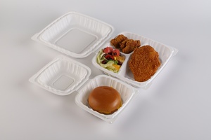 Bagasse phân hủy sinh học vỏ sò hộp Nguồn cung cấp bên trắng chưa tẩy trắng 100% thiên nhiên bao bì hộp hai Khung ba khung hình vỏ sò - Product Image 2