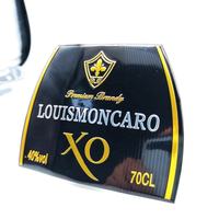 Étiquettes autocollantes 3D personnalisées en métal pour bouteilles de vin, plaques signalétiques en aluminium gaufré avec logo, accessoires d'emballage adhésifs