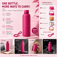Bouteille d'Eau de Sport GYM ZREGGUR Personnalisable 500 ml 750 ml en Acier Inoxydable de Luxe avec Paille – Nouveau Design