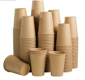 Nắp ly giấy kraft dùng một lần, sinh học phân hủy, có thể tùy chỉnh logo, dành cho quán cà phê, đóng gói đồ uống, trà sữa, kem - Product Image 1