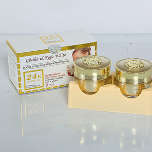 Gllutha Kojic白い朝と夜のクリーム強いホワイトニング輝く24Kゴールド肌漂白クリームダークスキン用 - Product Image 5