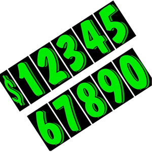 Niceshow Auto Dealer Supplies Luxury PET Number Stickers Pare-brise Pricing Stickers <span class=keywords><strong>Chartreuse</strong></span> Car Lot Pricing Numbers - Product Image 3
