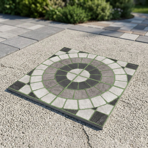 Carreaux de sol extérieurs en porcelaine gaufrée, finition mate rustique, 400x400mm, 9mm, antidérapants, émaillés numériquement - Product Image 2