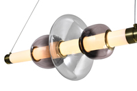 Lámpara Colgante LED Moderna de Varias Capas, Horizontal, de Vidrio Largo, para Hogar, Restaurante, Club, Bar, Cafetería, Comedor, Fácil Instalación