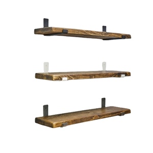 228*120mm Industrial Handmade Rustic Shelf Bracket Reclaimed Scaffold Board <strong>Shelves</strong> Solid Complete with Brackets Bookshelf - Product Image 2