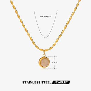 Collar <span class=keywords><strong>de</strong></span> Acero Inoxidable Nabest con Colgante <span class=keywords><strong>de</strong></span> Piedra Ojo <span class=keywords><strong>de</strong></span> Gato Circular, Gargantilla Francesa para Mujer, Chapado en Oro <span class=keywords><strong>de</strong></span> 18K, Joyería Simple - Product Image 6