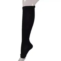 Unisexe Zip Up Chaussettes Ouvert Orteil Glissière Jambe Soutien Compression Chaussettes Genou Bas
