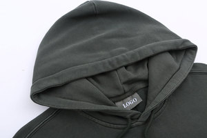 Felpa Oversize con Cappuccio e Ricamo Personalizzato da <span class=keywords><strong>Uomo</strong></span> <span class=keywords><strong>Taglie</strong></span> Forti Pullover Pesante in Spugna Stile Vintage con Zip - Product Image 5