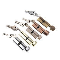 Cylindre de serrure de porte en laiton à profil européen pour salle de bain résidentielle, 60 mm, avec 3 clés, à prix abordable