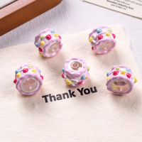 Perles acryliques peintes à la main en forme de fleur de 18 mm, style mixte, pour chaîne de téléphone portable et accessoires de voiture