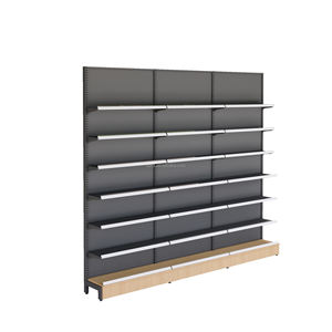 2026 סופרמרקט עץ בית מרקחת עץ מותאם אישית לעמוד מחסן מדף אחסון מדף שרשרת מוסמך - Product Image 5