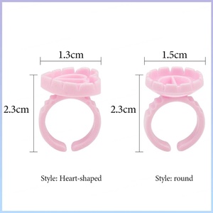 Disposable Eyelash <b>Glue</b> Ring Holder <b>Plastic</b> Dual Sided <b>Glue</b> Rings for Lash Extension Salon Wholesale - Product Image 4