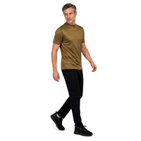 Livraison Rapide Faible MOQ T-shirts Homme en Coton Mercerisé Tricoté 200 Grammes Coupe Oversize Épaules Tombantes Coupe Classique Grand Stock