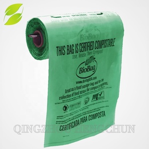 HC En13432 Corn Starch Based Wholesale Biodegradable 100% <b>Compostable</b> Flat <b>Bags</b> on Roll - Product Image 3