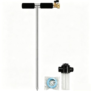 Système d'arrosage profond des racines Wansheng en acier inoxydable, irrigateur manuel à poignée en T pour plantes de jardin, 1 ensemble - Product Image 1