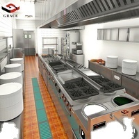 Ensemble d'équipement de cuisson au gaz en acier inoxydable commercial pour cuisine de restaurant avec ligne de four à plaque chauffante - Product Image 2