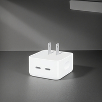 TKT 40W Nuevo Adaptador de Corriente Portátil con Doble Puerto Tipo-C, Cargador Rápido PD, Enchufe Plegable, Cargador de Pared para iPhone 17 Air/Pro/Pro Max