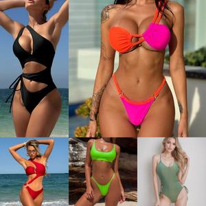 Conjunto de bikini para <span class=keywords><strong>mujer</strong></span>, sexy, de cintura baja, Sheines, bikini de cintura alta, al por mayor, con dijes, traje de baño de cintura alta - Product Image 6