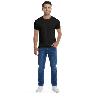 Camiseta de Bambú de Moda, Superventas, Suave, Blanca, de Color Sólido, Cuello Redondo, Informal, Básica, para Hombre - Product Image 1