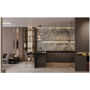 Appartement moderne qualité garde-manger cuisine salon bois marbre <span class=keywords><strong>banc</strong></span> <span class=keywords><strong>TV</strong></span> haut lumières accessoires meubles armoires ensemble design - Product Image 1
