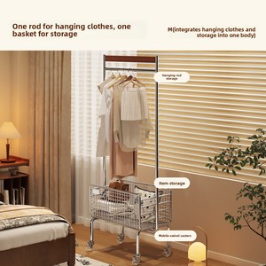 <span class=keywords><strong>Porte</strong></span>-<span class=keywords><strong>manteau</strong></span> sur roulettes en acier inoxydable, <span class=keywords><strong>design</strong></span> nordique, mobilier de maison pour chambre à coucher, pour ranger vêtements et sacs - Product Image 4