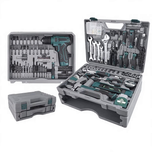8V Electric drill <b>set</b>, electric <b>tools</b>, lithium-ion electric <b>hand</b> drill, drawer-type three-layer toolbox combination - Product Image 1