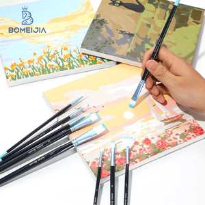 Juego de 12 Pinceles de Nailon de Alta Calidad con Formas Variadas para Acrílico, Óleo, Acuarela y Gouache, Suministros de Arte Profesionales - Product Image 6