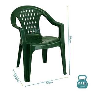 Sedie da Giardino Impilabili in Plastica con Braccioli 57x61.5x79 Cm, Resistenti, Schienale Basso, per Uso Esterno - Product Image 2