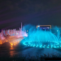 Fontaine musicale commerciale programmable en acier inoxydable pour usage extérieur, flottante, grande envergure, avec installation facile