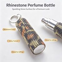 Vente en gros de mini vaporisateurs de parfum portables de 5 ml en verre avec strass, porte-clés en métal, flacon de parfum vide