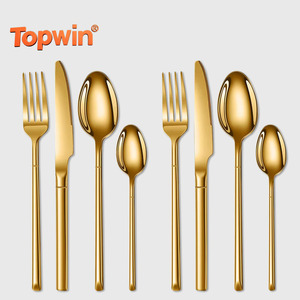 ชุดช้อนส้อมสแตนเลสสีทองลดราคาพิเศษ มีด ส้อม ช้อน ชุดช้อนส้อมทองคำ - Product Image 1