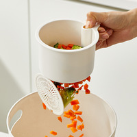 Panier suspendu détachable de vidange à bouton-poussoir robinet panier de crépine d'évier en plastique pour l'élimination des déchets alimentaires et le stockage des outils