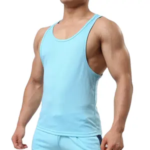 Individueller Großhandel Racerback Herren Tanktop Running Polyester atmungsaktiv Powerlifting Singlet