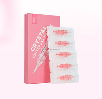 Aiguilles de tatouage universelles en acier inoxydable rose cristal naturel pour maquillage permanent