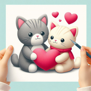 Valentine Stuffed Animals <strong>Cat</strong> <strong>Plush</strong> with Red Heart Custom Stuffed <strong>Plush</strong> Toys - Product Image 2