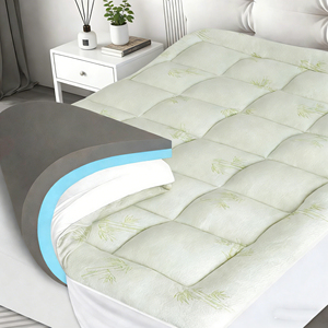<span class=keywords><strong>Surmatelas</strong></span> en mousse à mémoire <span class=keywords><strong>de</strong></span> <span class=keywords><strong>forme</strong></span> microfibre rafraîchissante double couche, taille Queen, 4,5 pouces, avec coussin <span class=keywords><strong>de</strong></span> surface (2,7 pouces extra épais, peluche douce, 1,8 pouces gel) - Product Image 1