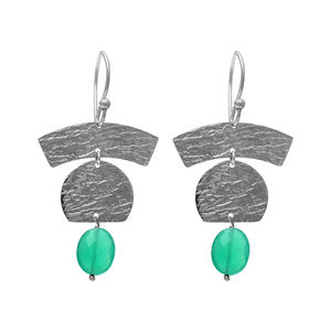 Pendientes Colgantes de Plata de Ley 925 de la Mejor Calidad con Piedra Preciosa de Ónice Verde, Pendientes Finos Chapados en Oro, Joyería Hecha a Mano - Product Image 2