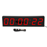 Große LED-Wanduhr CHEETIE CP13B Rote Stunden-/Minuten-/Sekundenanzeige Programmierbarer Countdown-Stoppuhr-Timer für Schulklassenzimmer