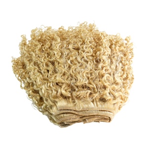 VMAE Capelli Ricci Afro 613 <span class=keywords><strong>Biondo</strong></span> <span class=keywords><strong>Chiaro</strong></span> Europeo, 100g di Capelli Umani Vergini, Facile Installazione, Aspetto <span class=keywords><strong>Naturale</strong></span>, Clip-in Classici - Product Image 3