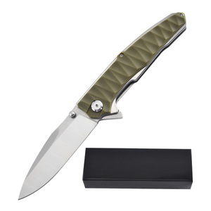 HL Mejor Precio de Fábrica Cuchillo de Bolsillo Táctico Plegable Multifuncional de Grado Industrial Acero D2 Mango G10 para Camping con Apertura por Pulgar - Product Image 3