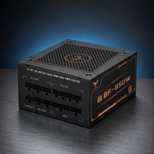 80PLUS Bronze 850W ATX Power Supply Black Fan 120mm 3-Year Warranty CE Certified Metal 1.5m Cable for Desktop/Server