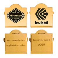 Clip de Encuadernación de Latón Personalizado de 40 mm con Superficie a Cuadros, Estilo Vintage, para Oficina, Escuela y Hogar, con Logotipo Personalizado