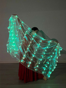 Nuovo velo luminoso a tinta unita per adulti |   Ali per Danza del Ventre/Danza Orientale Flamenco, Accessorio per Costumi e Abbigliamento da Spettacolo - Product Image 2