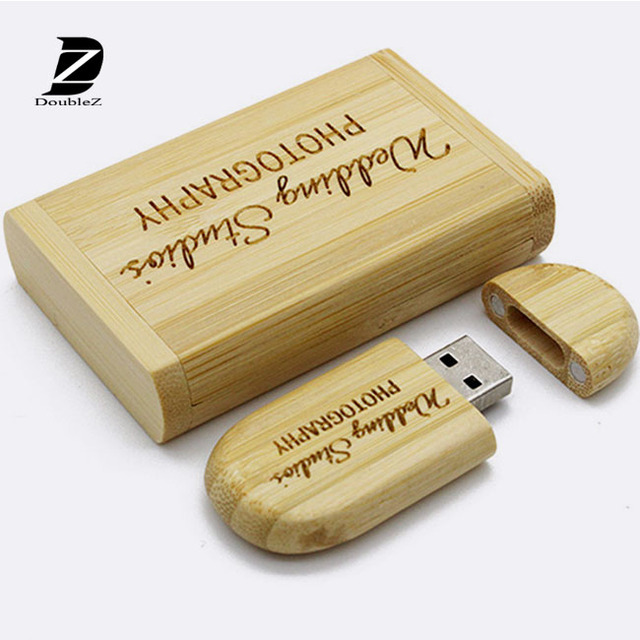 Custom Made logo Wooden USB Flash Drive